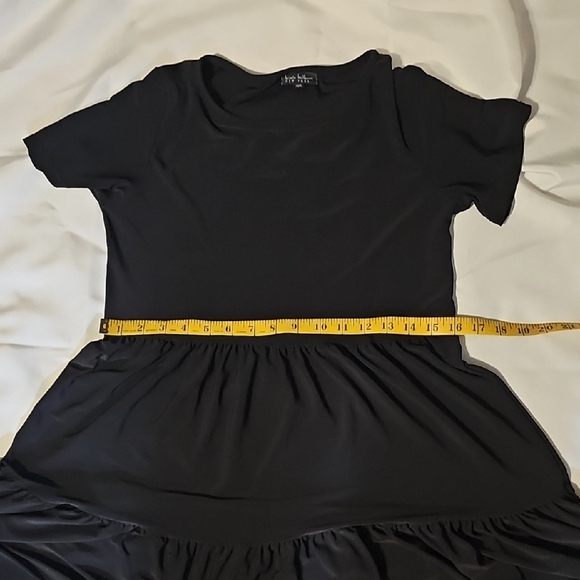 Nicole Miller Babydoll Black Tiered Dress - Picture 7 of 8